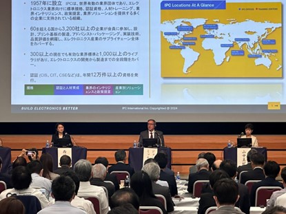 John W. Mitchell, IPC president and CEO presenting on international standards development in Tokyo.
